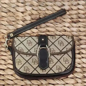 Dooney and Bourke Canvas and Leather Wristlet